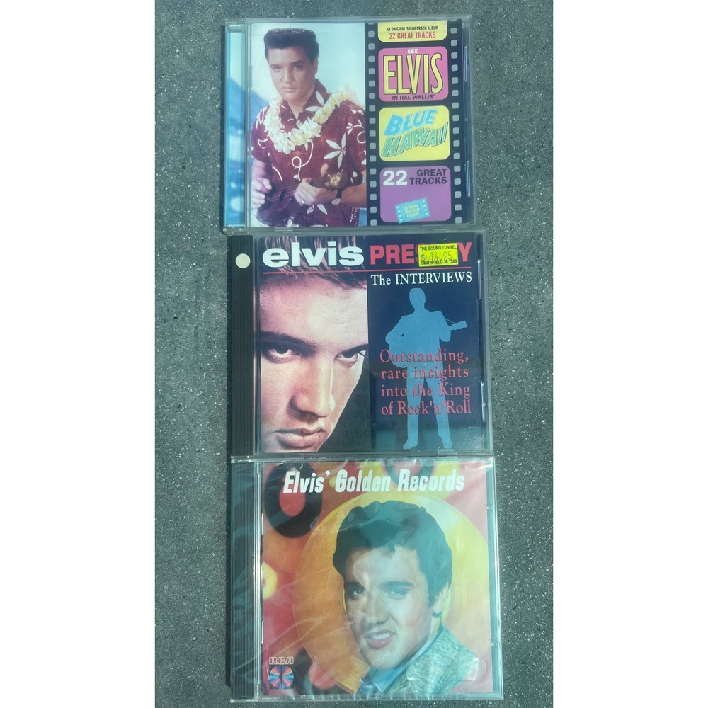 Elvis Presley CD Lot Blue Hawaii Golden Records The Interviews 3 Disc Bundle